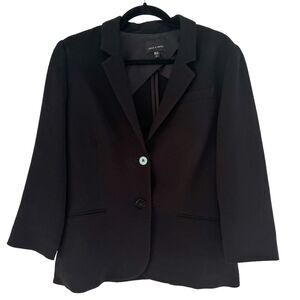 Judith & Charles Black Two Button Career Blazer Womens Sz 12